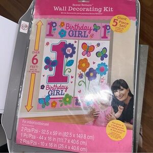 1st Birthday Girl Wall Decorating Kit